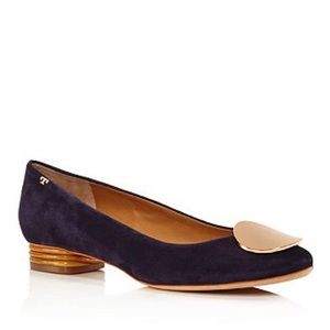 Tory Burch Women's Patos Mixed Media Ballet Flats In Midnight Suede